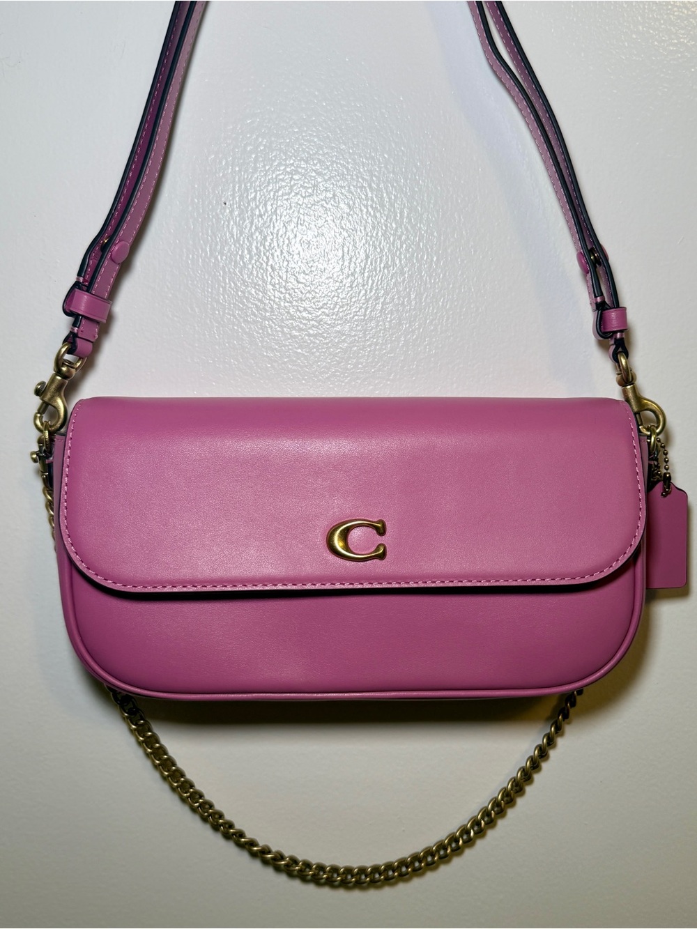 Coach Brook Flap Bag Fuchsia